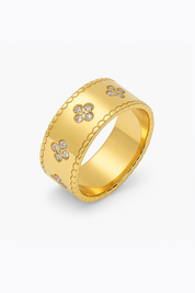 Clover Band Ring - Titanstahl