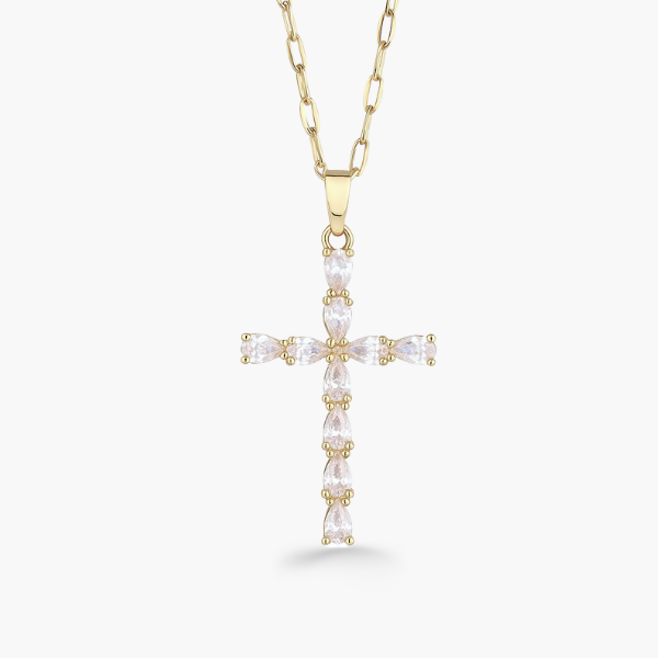 Snow Cross - Edelstahl 18K Gold