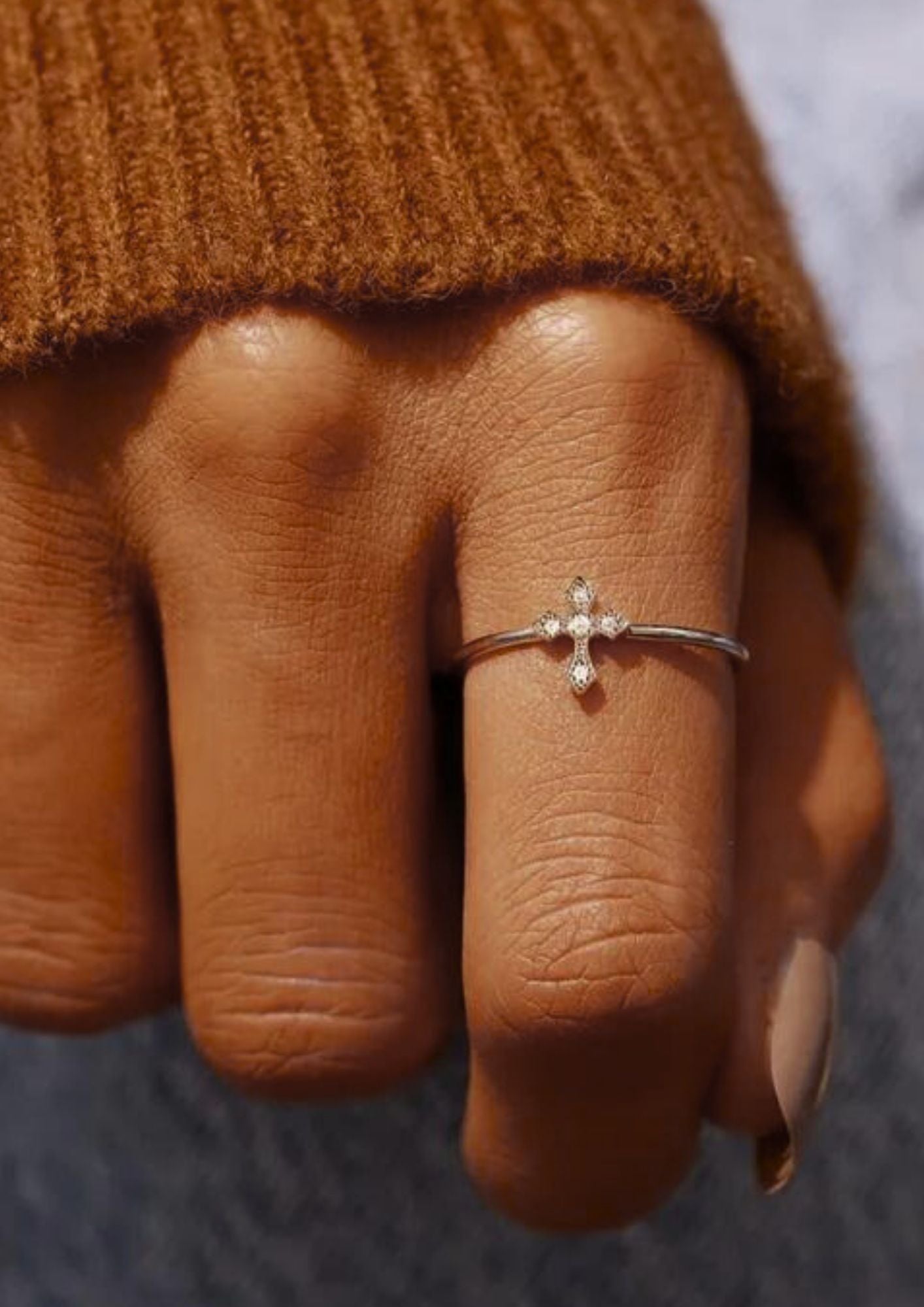 Sterling Cross Ring - 925 Sterling Silber (Vorbestellung)