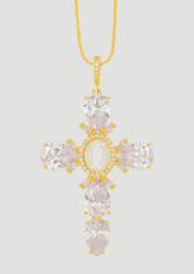 Diamond Cross Necklace - Edelstahl (Vorbestellung)