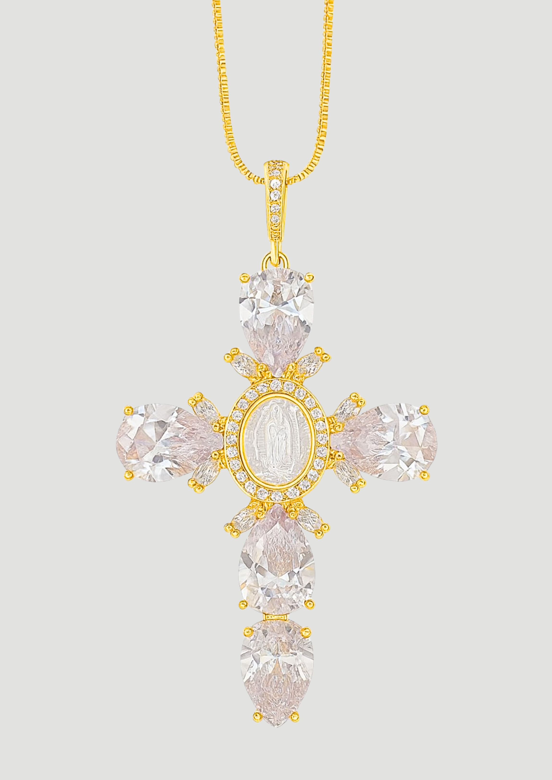 Diamond Cross Necklace - Edelstahl (Vorbestellung)