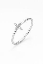 Sterling Cross Ring - 925 Sterling Silber (Vorbestellung)