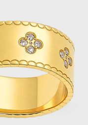 Clover Band Ring - Titanstahl