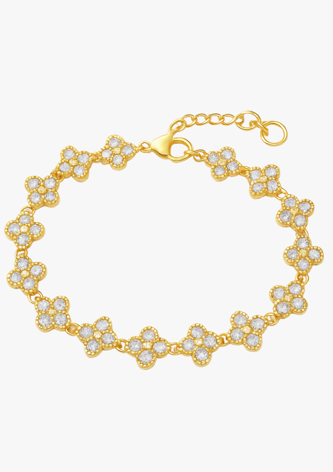 Clover Flowers Brace - Edelstahl gold/silber