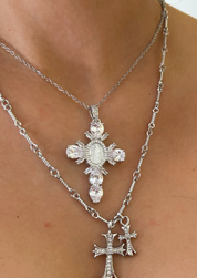 Double Pendant Heart Cross Set - vergoldet (Vorbestellung)