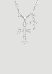Double Pendant Heart Cross Set - vergoldet (Vorbestellung)