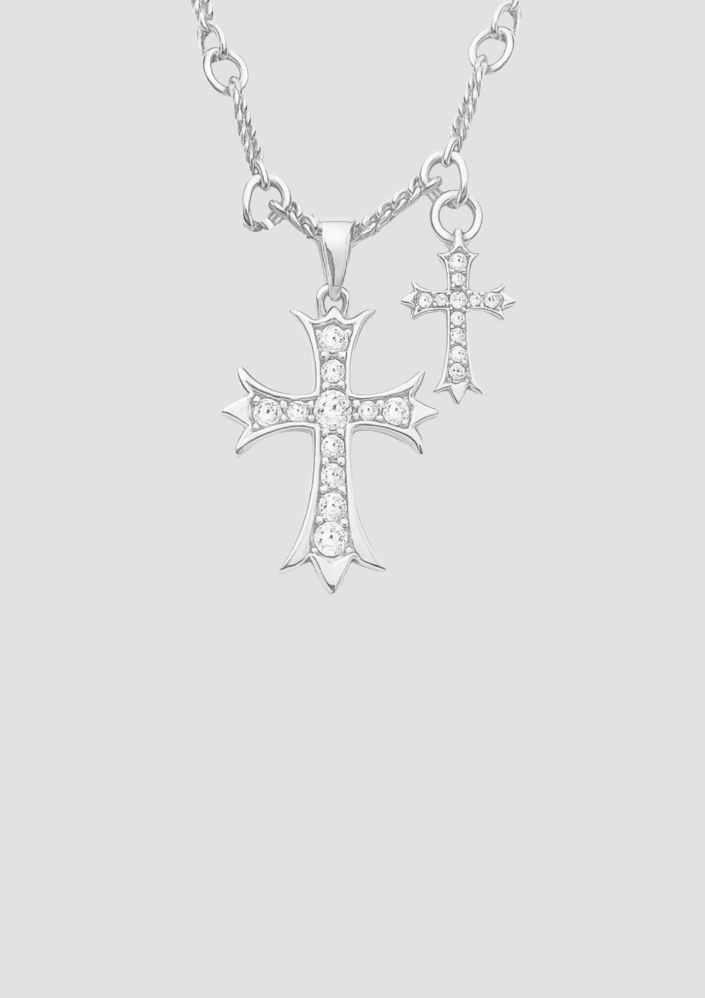 Double Pendant Heart Cross Set - vergoldet (Vorbestellung)