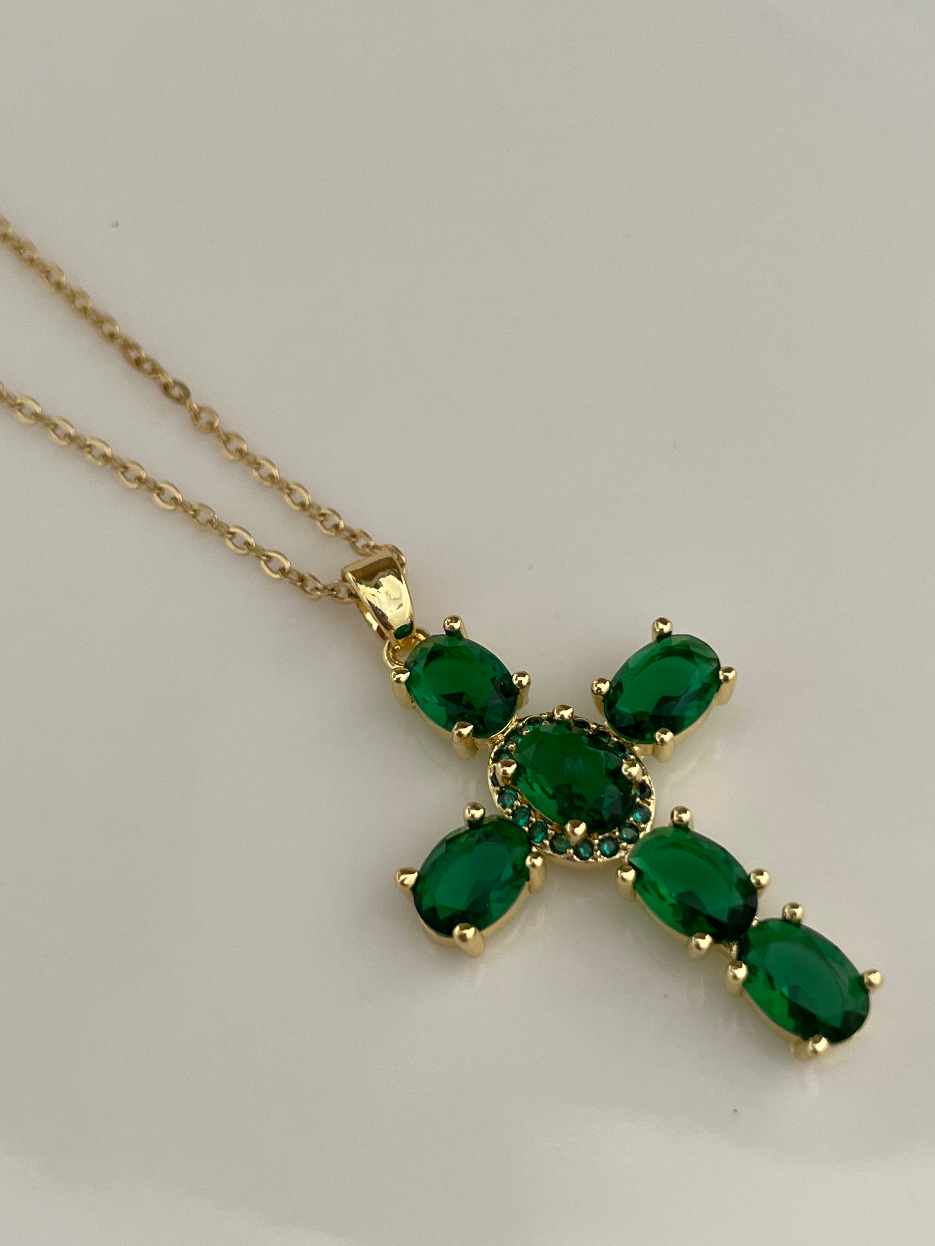 Emerald Cross grün/weiß - Edelstahl (Vorbestellung)