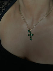Emerald Cross grün/weiß - Edelstahl (Vorbestellung)