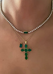 Emerald Cross grün/weiß - Edelstahl (Vorbestellung)