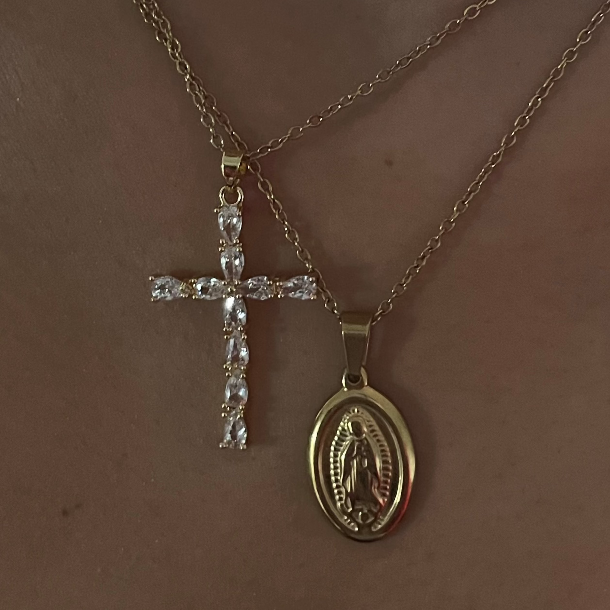 Snow Cross - Edelstahl 18K Gold