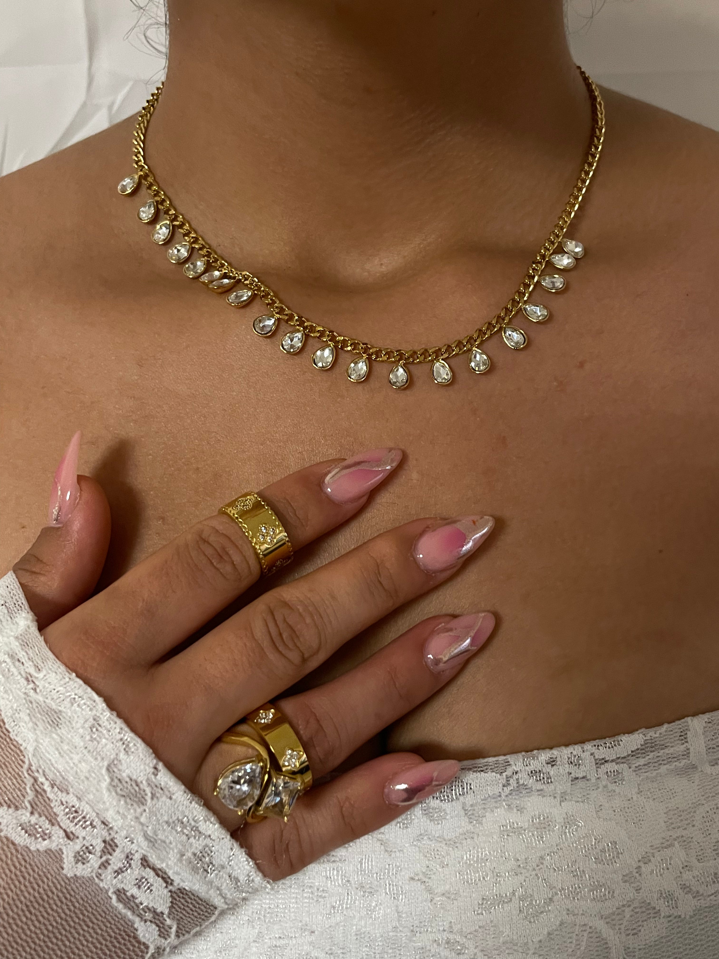 Double Diamond Ring - Edelstahl