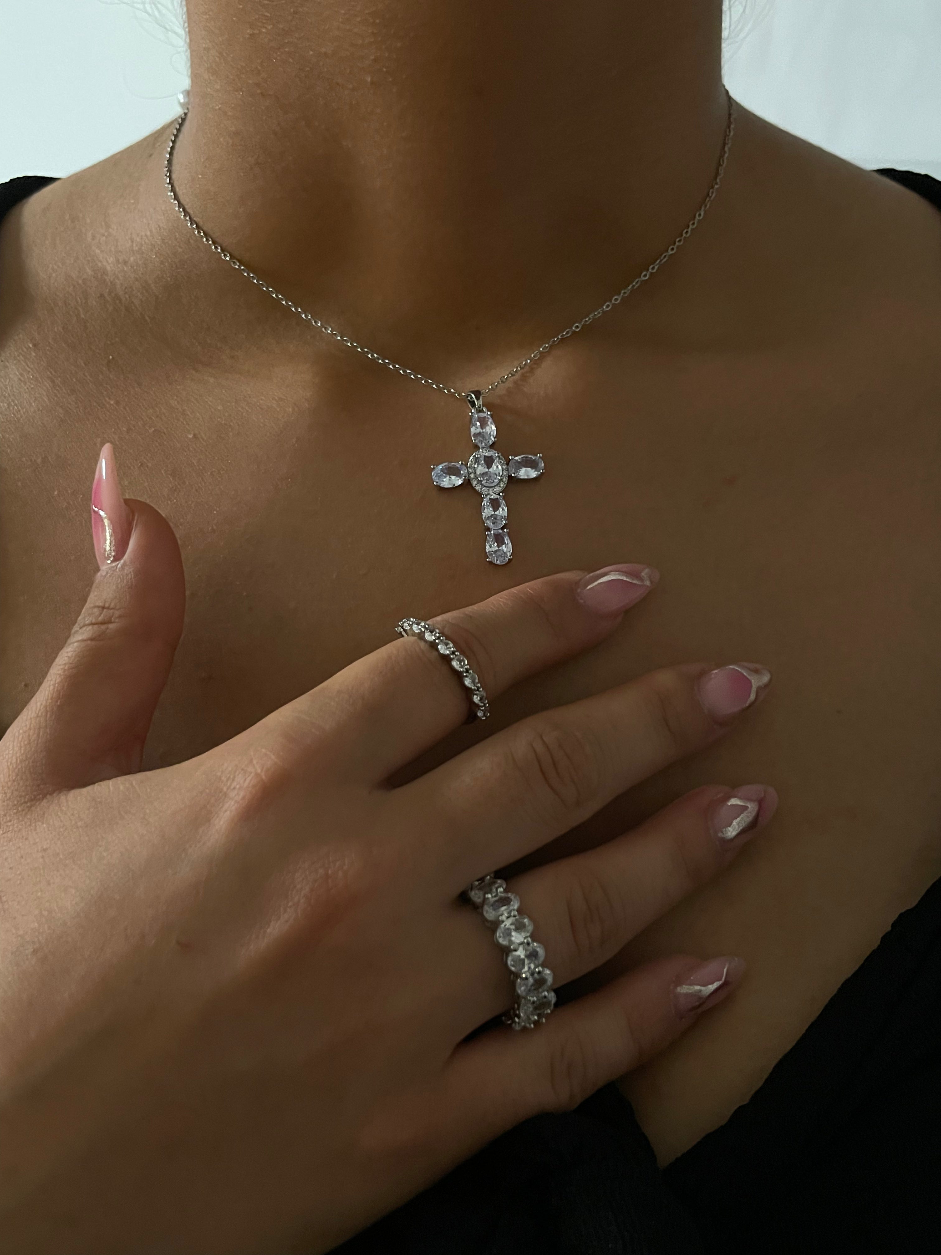 Emerald Cross grün/weiß - Edelstahl (Vorbestellung)