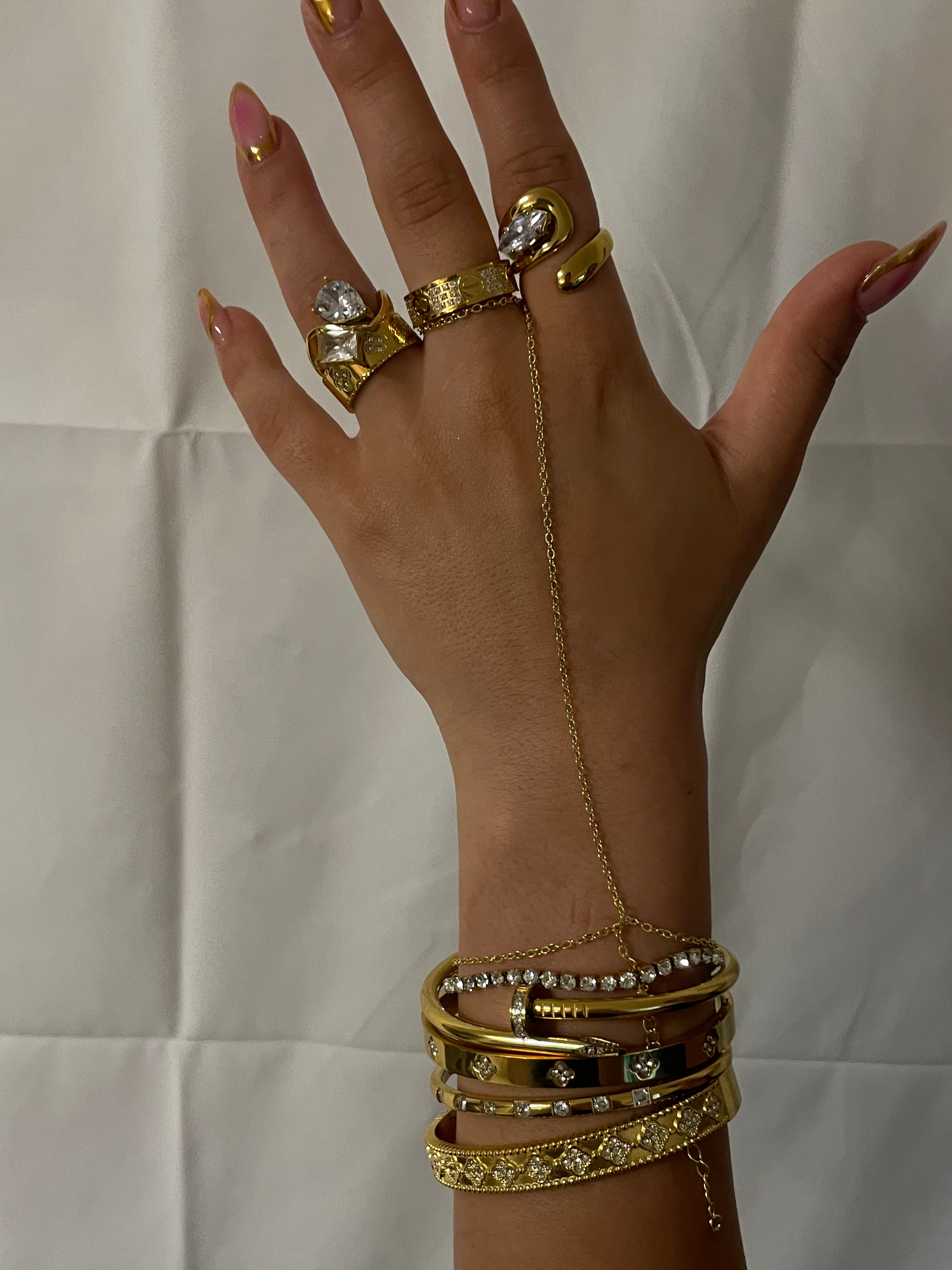 Double Diamond Ring - Edelstahl