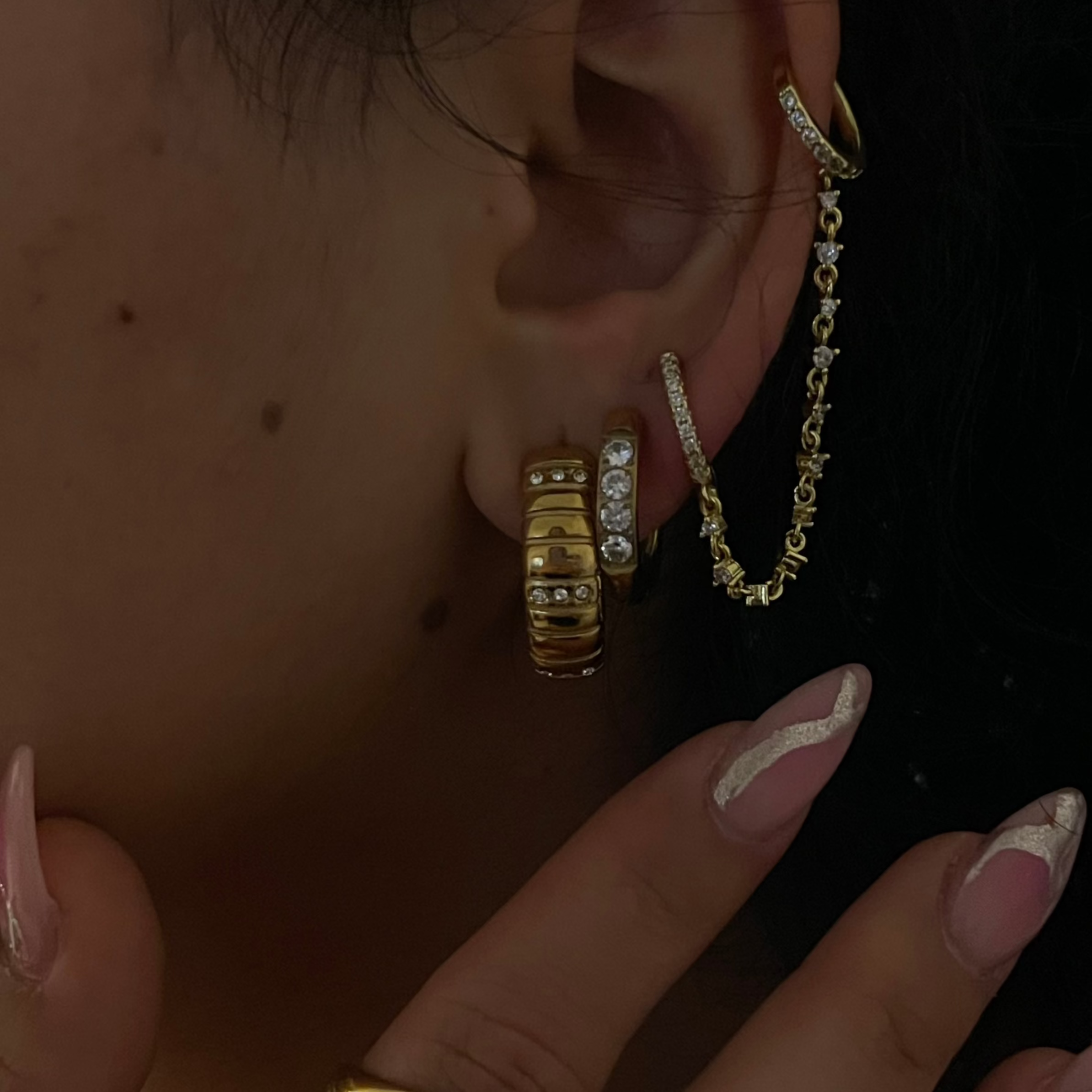 Diamond Ear Cuff - Edelstahl