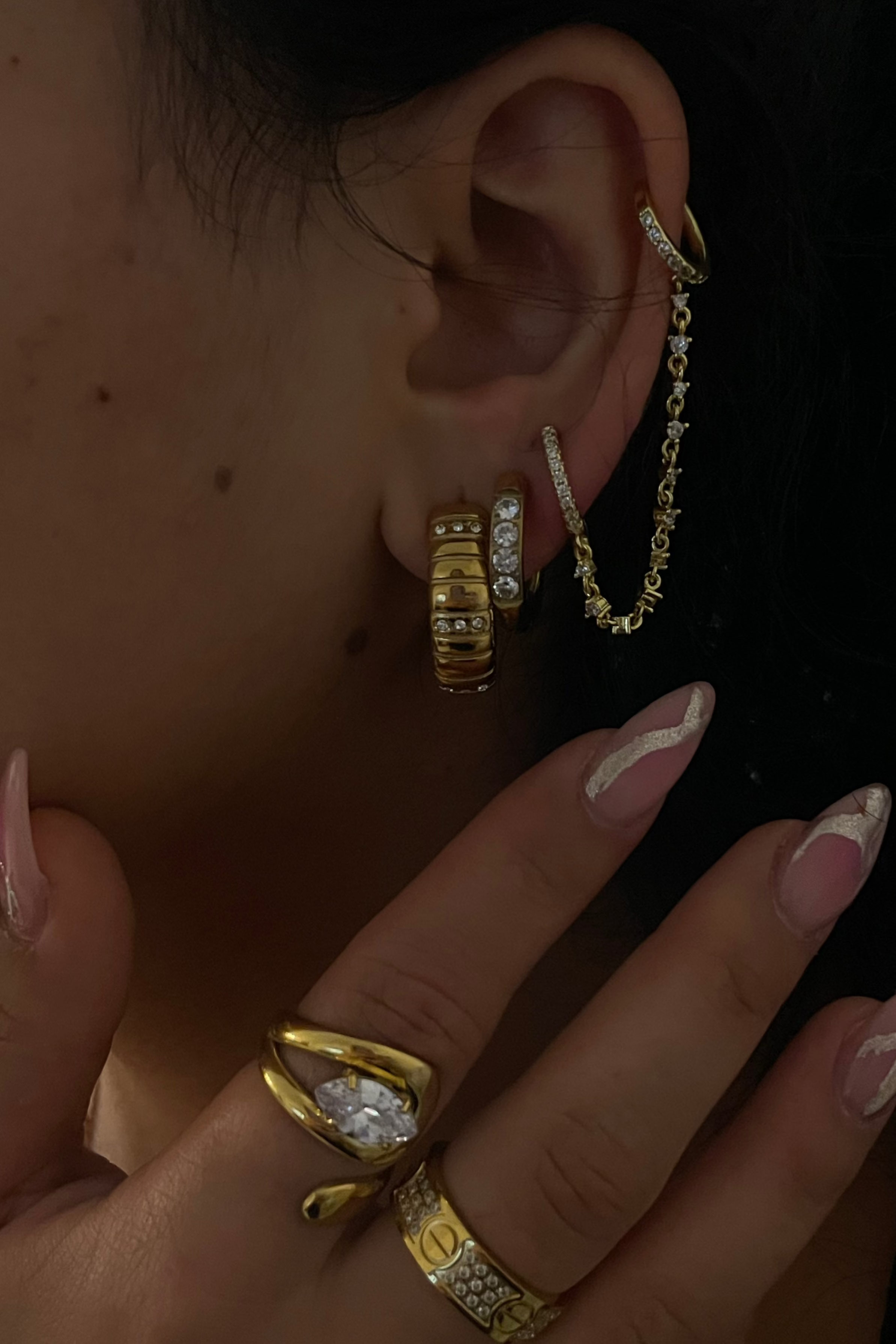 Diamond Ear Cuff Edelstahl