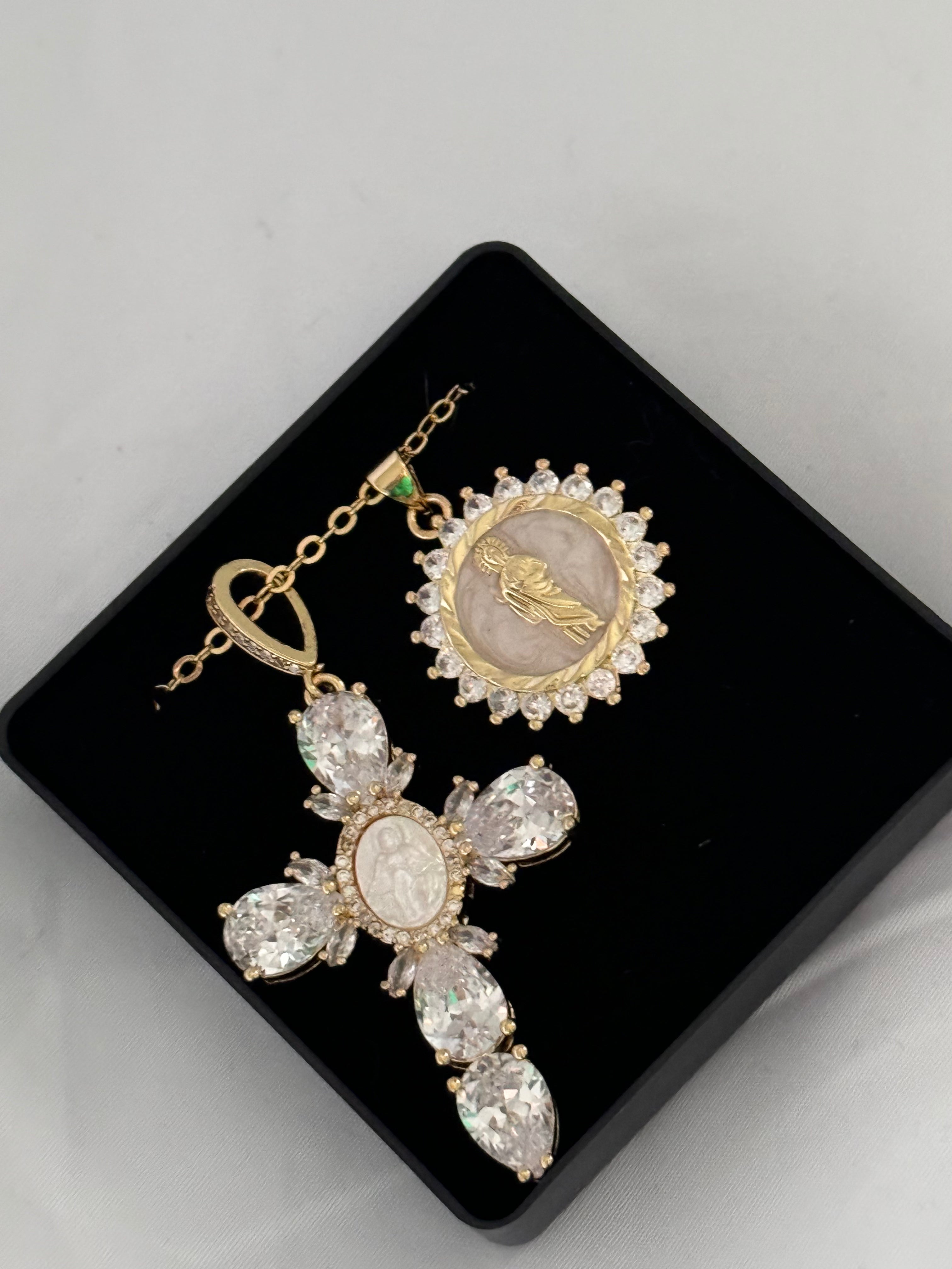 Opal Diamond Cross Set - Edelstahl (Vorbestellung)