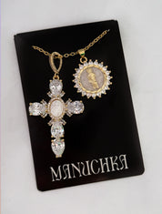 Opal Diamond Cross Set - Edelstahl (Vorbestellung)