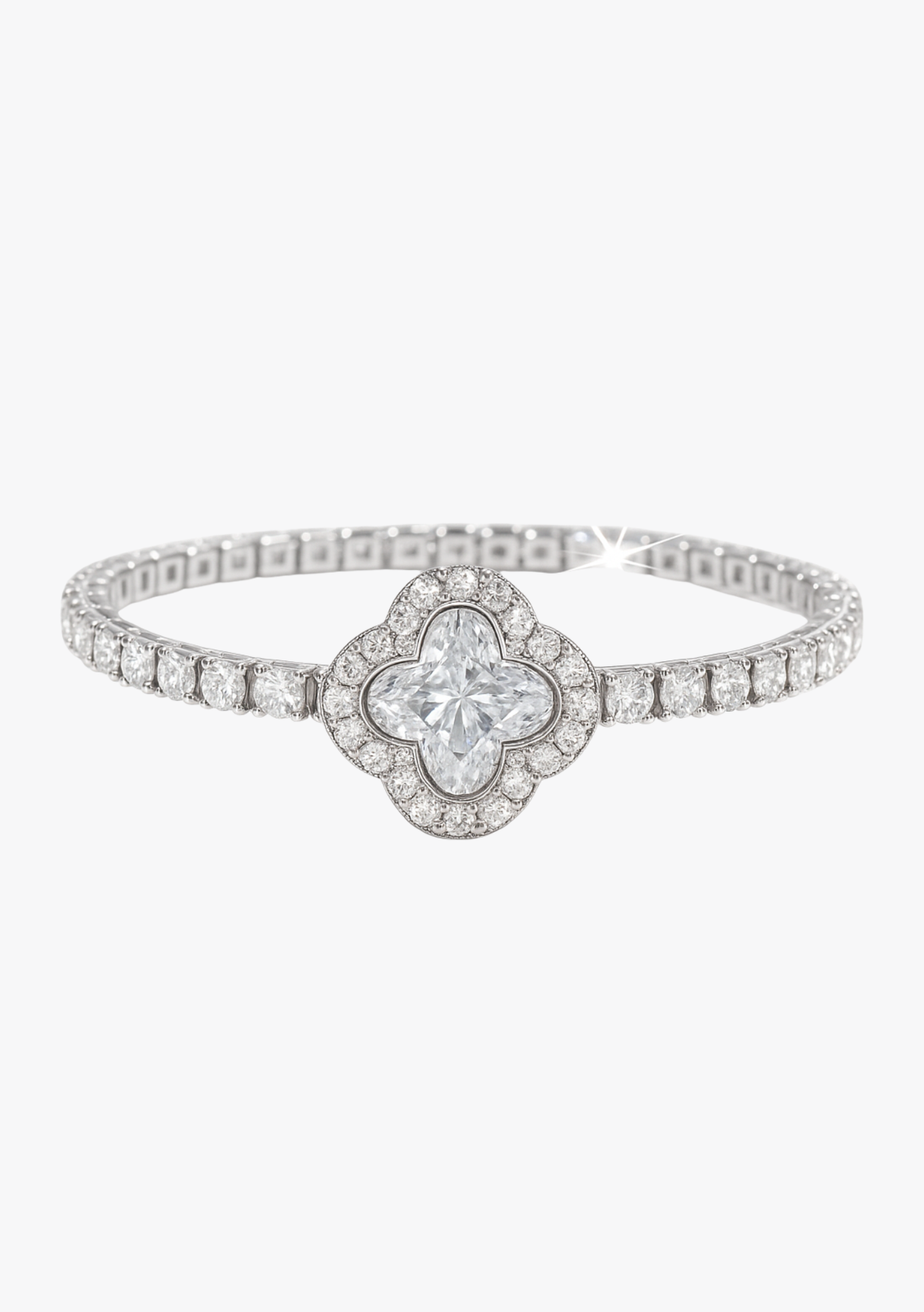 Tennis Clover Bracelet - Edelstahl