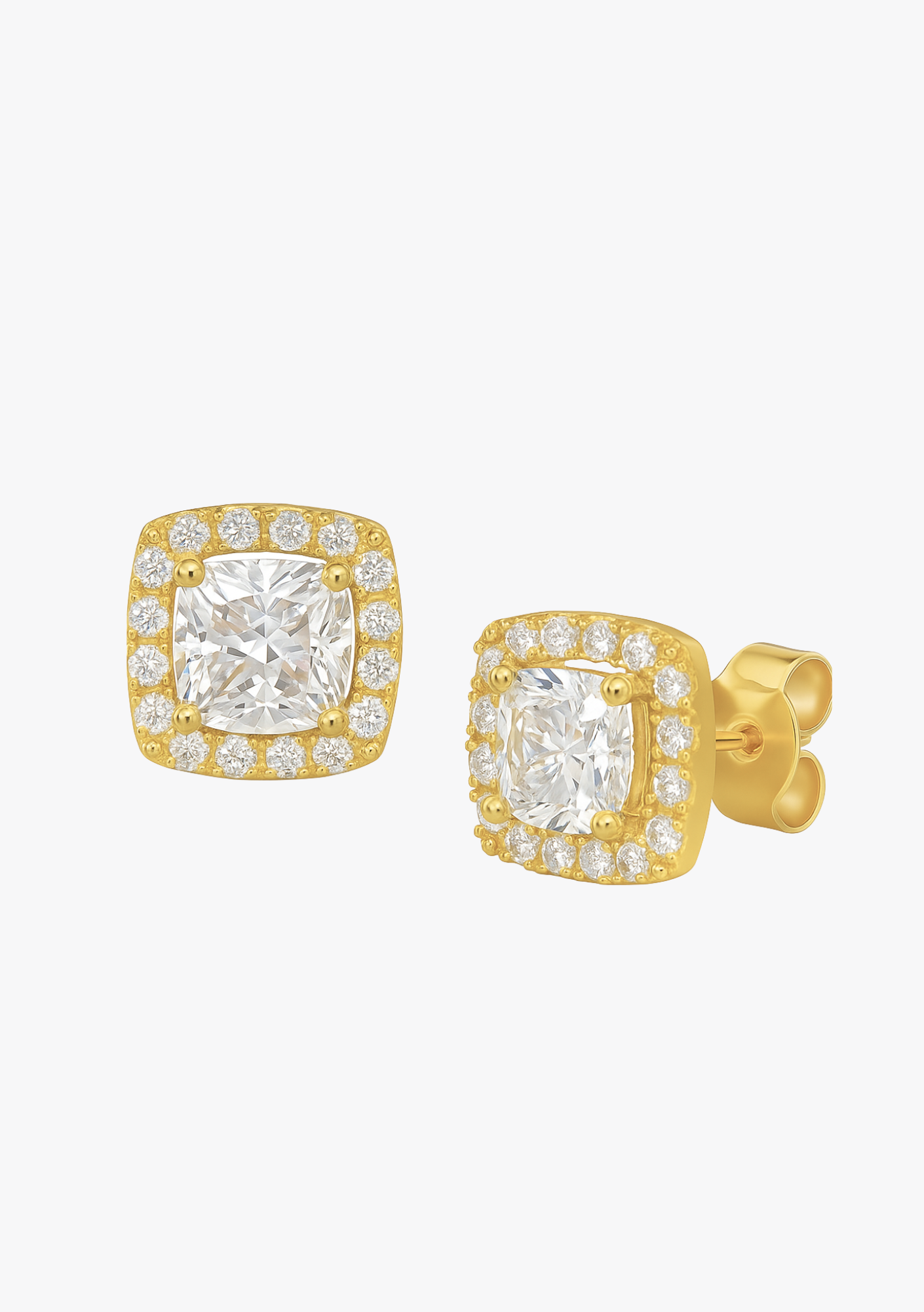 Gold Diamond Studs - Edelstahl