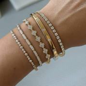 Clover Flowers Brace - Edelstahl gold/silber
