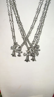 Double Pendant Heart Cross Set