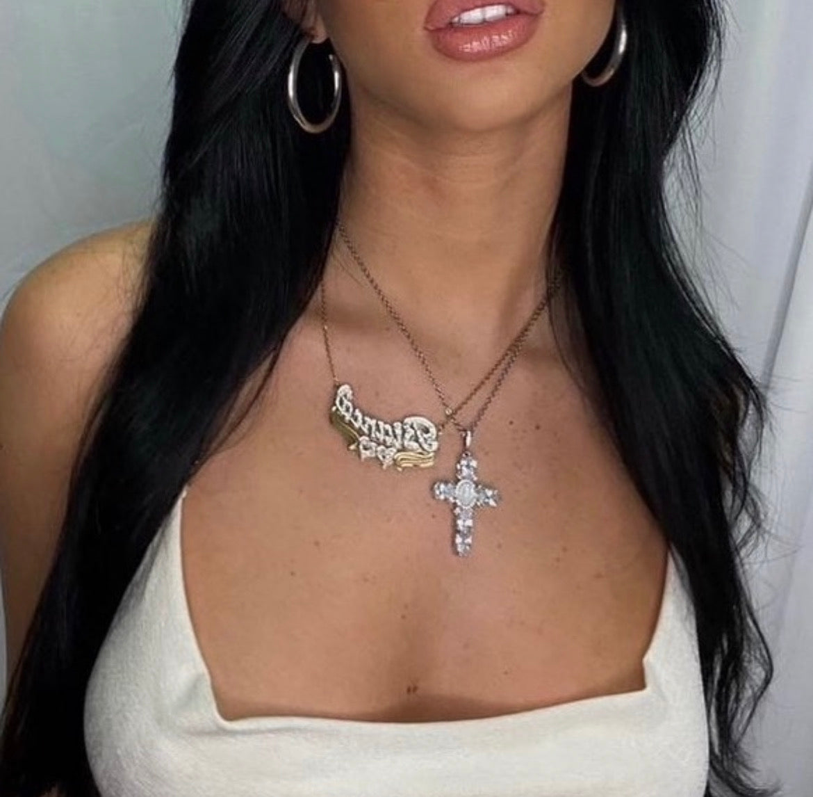 Diamond Cross Necklace - Edelstahl (Vorbestellung)